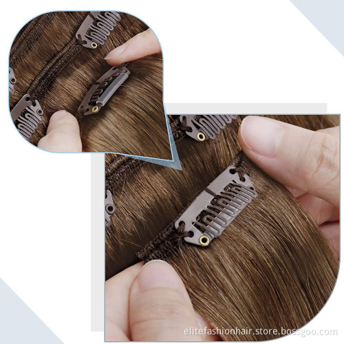 Double Weft 100% Clip in Human Hair Extensions 10A Remy European Hair Silky Straight Wave ALL Colors Clip In hair extensions